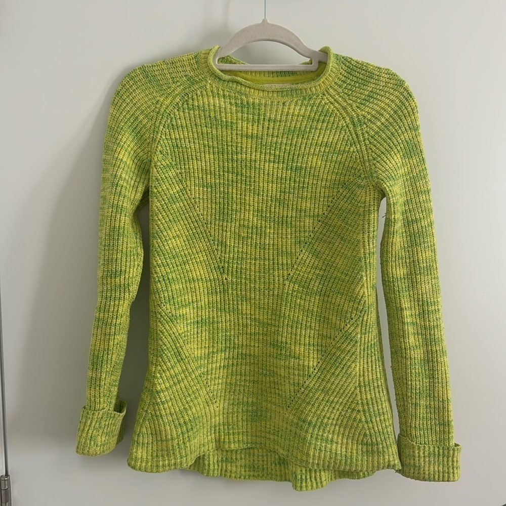 Vibrant Lime Green Knit Sweater - Stylish & Cozy!
